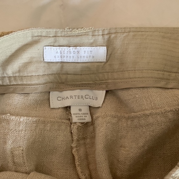 Linen pants Macys 4-pocket Charter club new without tags size 8 - Picture 2 of 9